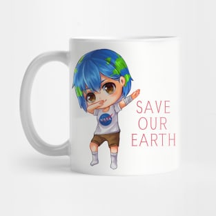 Earth Chan save our earth dabbing Mug